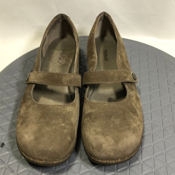 TEVA Mary Jane Shoes Size 7.5 Brown Walking Casual Comfort Snap Button #4028 - Picture 2 of 11